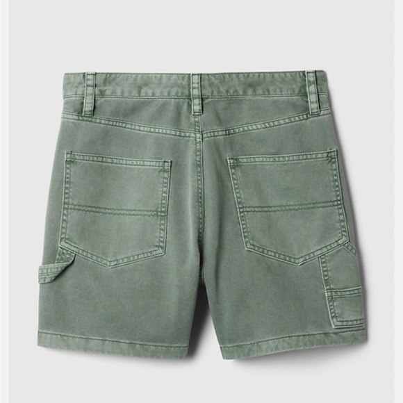 GAP High Rise Sage Green 5” Carpenter Shorts 100% Cotton - Picture 2 of 11